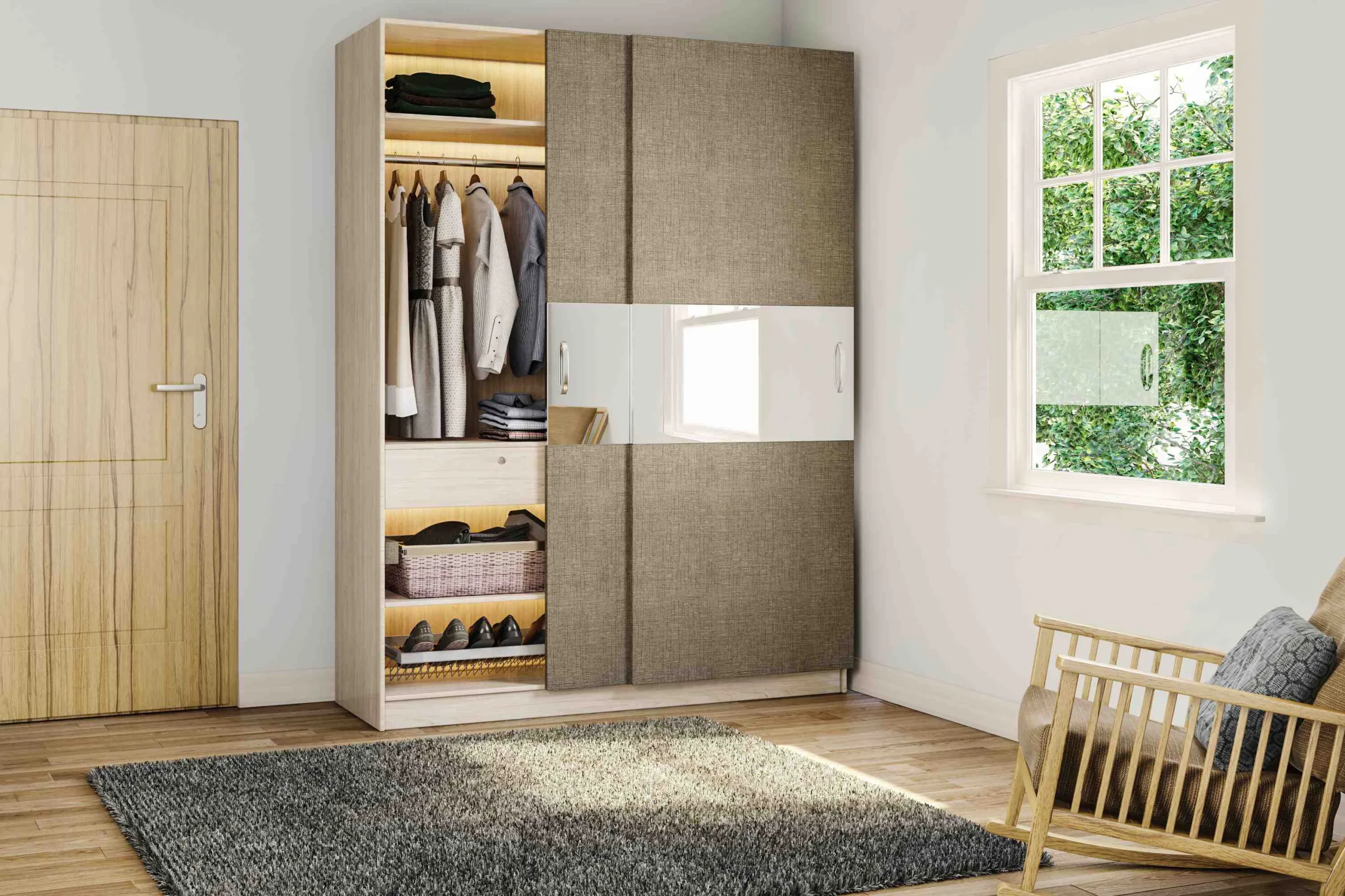 w23-pf-2DoorModularSlidingWardrobeinAmericanwalnutcolour1